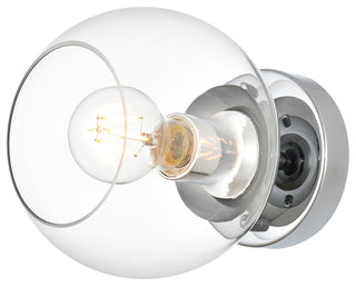 1 Light Chrome And Clear Bath Sconce