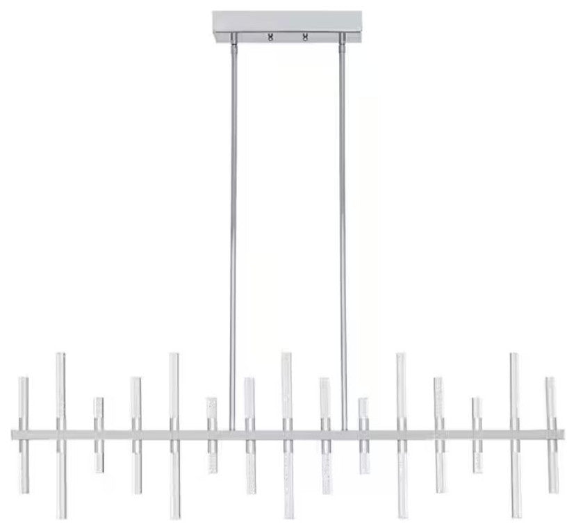 Alsy 43"W Modern Chic LED Chrome Finish Island Pendant Dining Light Fixture