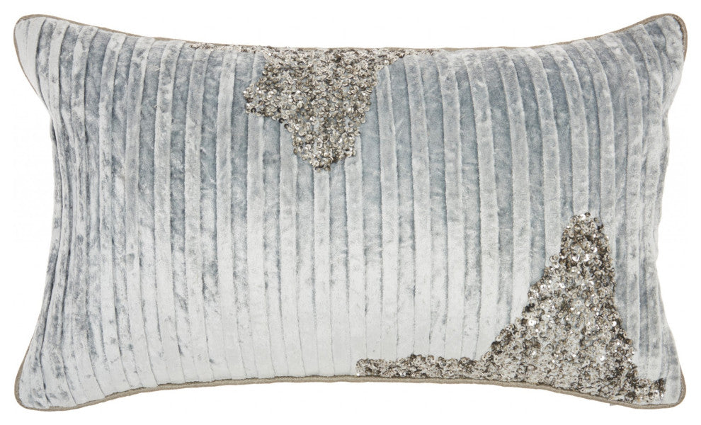 Periwinkle Embellished Lumbar Pillow