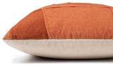 18"x18" Mondrian Inspired Patchwork Dip Dyed French Seamed Throw Pillow, Rust, P