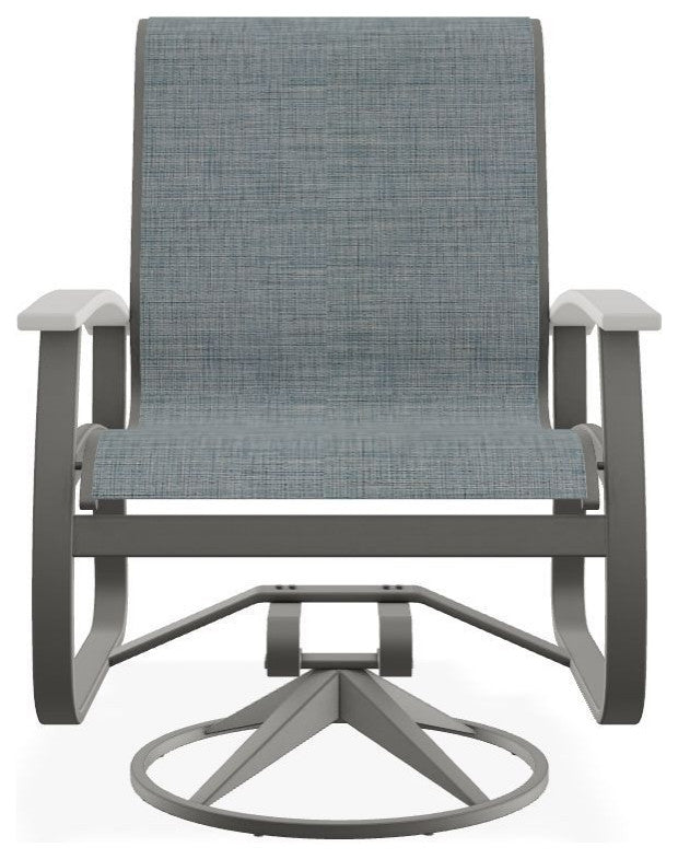 Belle Isle Sling Outdoor Swivel Rocker, Moments Navy/Snow