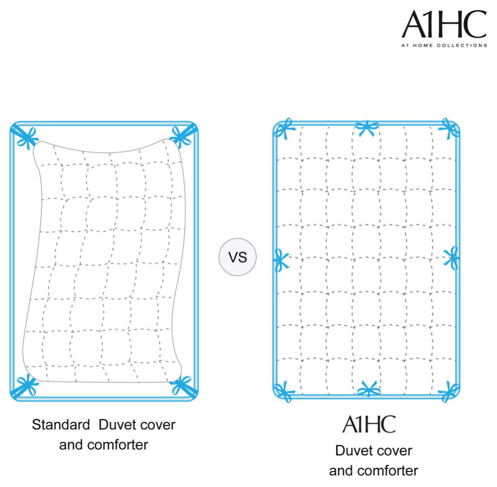 A1HC All Season Organic Cotton Down Alternative Microfiber Fill Duvet Insert, Qu