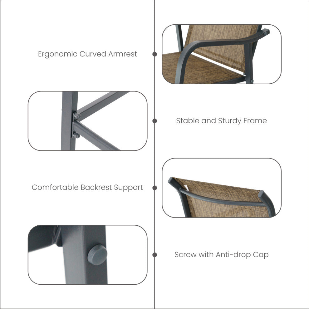 Set of 2 Outdoor bar stoolst Patio Bar Chair,patio furniture set, Earth