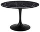 Colfax Black Marquina Marble Dining Table, Black
