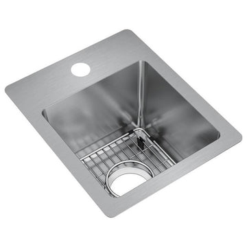 Elkay 13" Bowl Dual Mount 18 Gauge Bar/Prep Kitchen Sink, ECTSR13169TBG1
