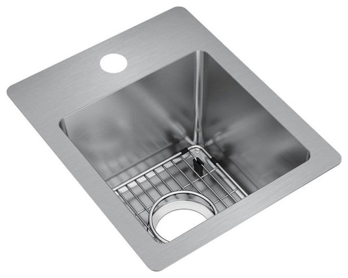 Elkay 13" Bowl Dual Mount 18 Gauge Bar/Prep Kitchen Sink, ECTSR13169TBG1