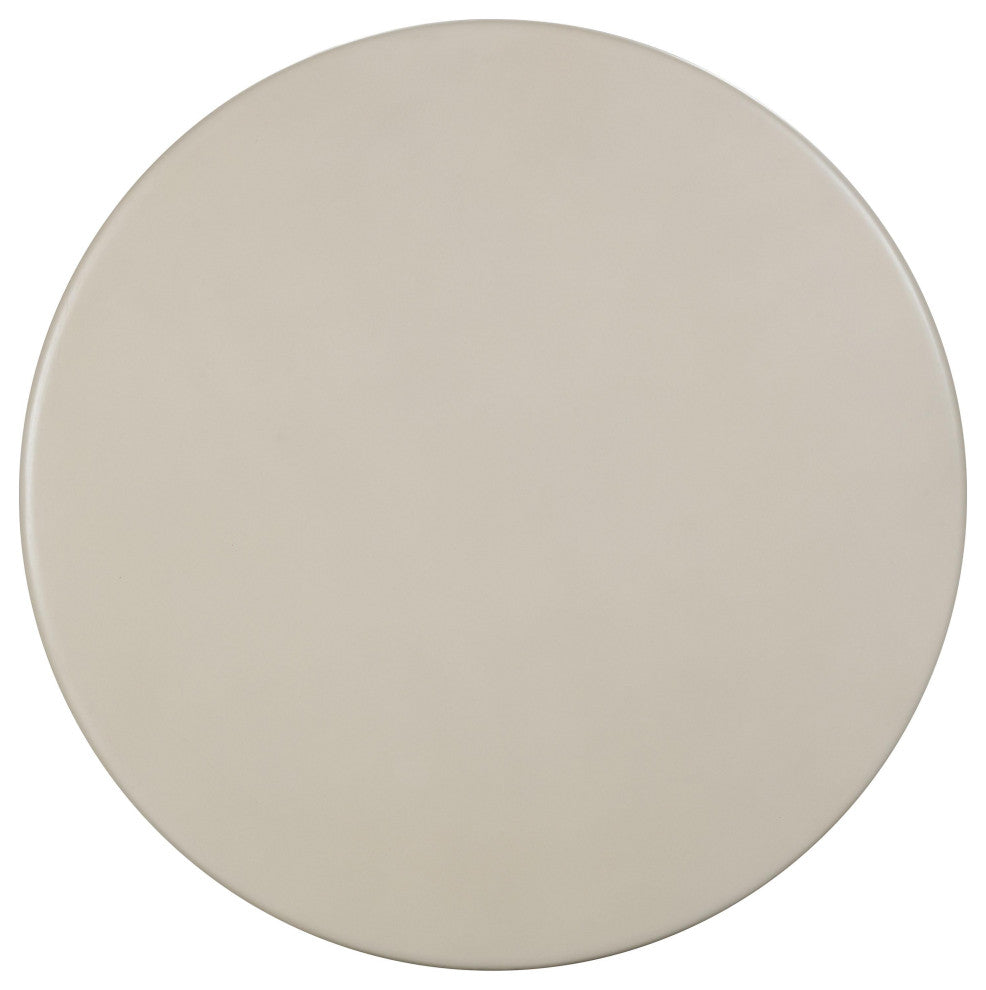 Fern Beige Textured Faux Plaster Concrete Indoor/Outdoor Round Dining Table