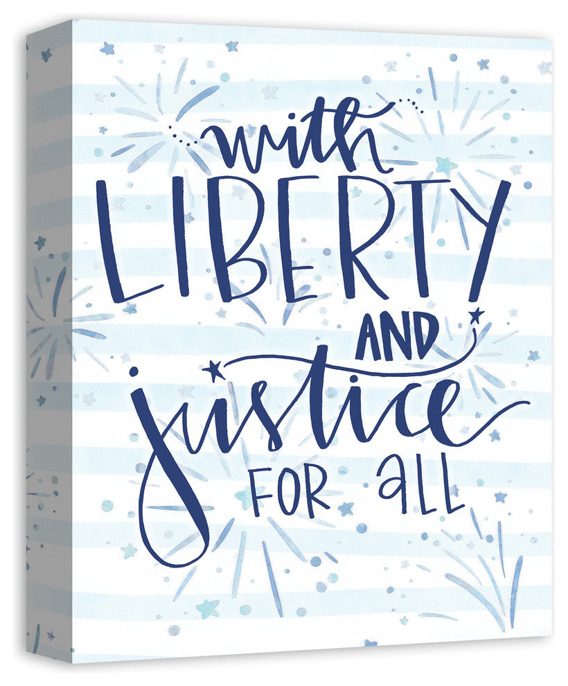 With Liberty and Justice For All 11x14 Canvas Wall Art