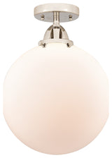 Beacon Semi-Flush Mount, Polished Nickel, Matte White, Matte White