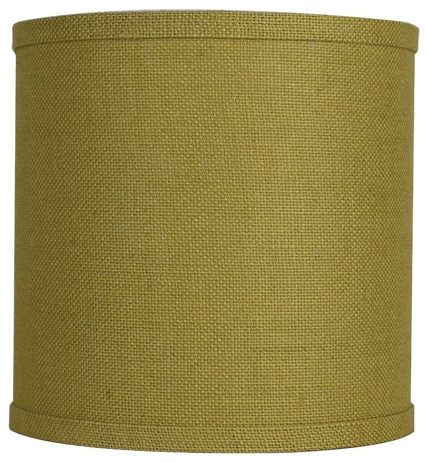Classic Drum Burlap Lampshades, Mustard Yellow, 10"