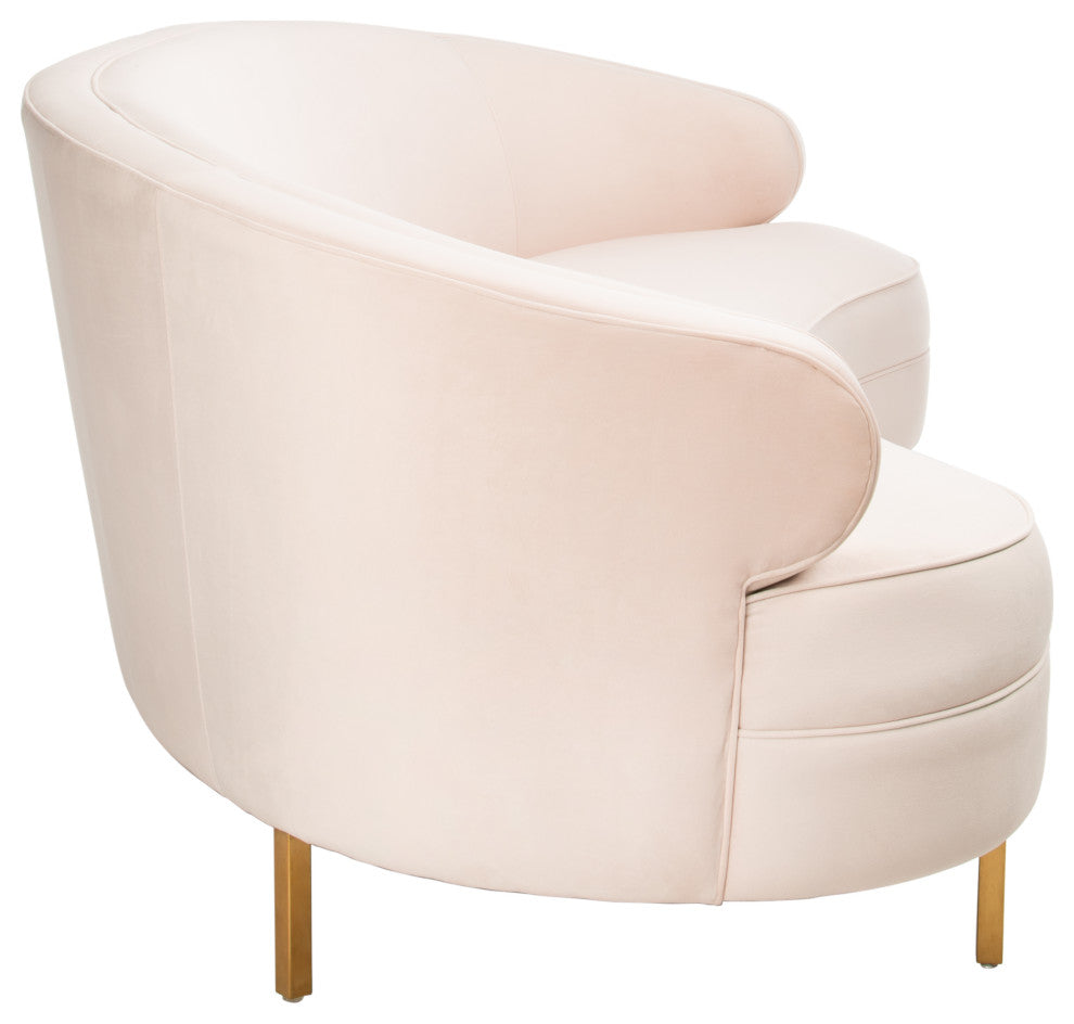 Safavieh Couture Primrose Curved Sofa, Light Pink