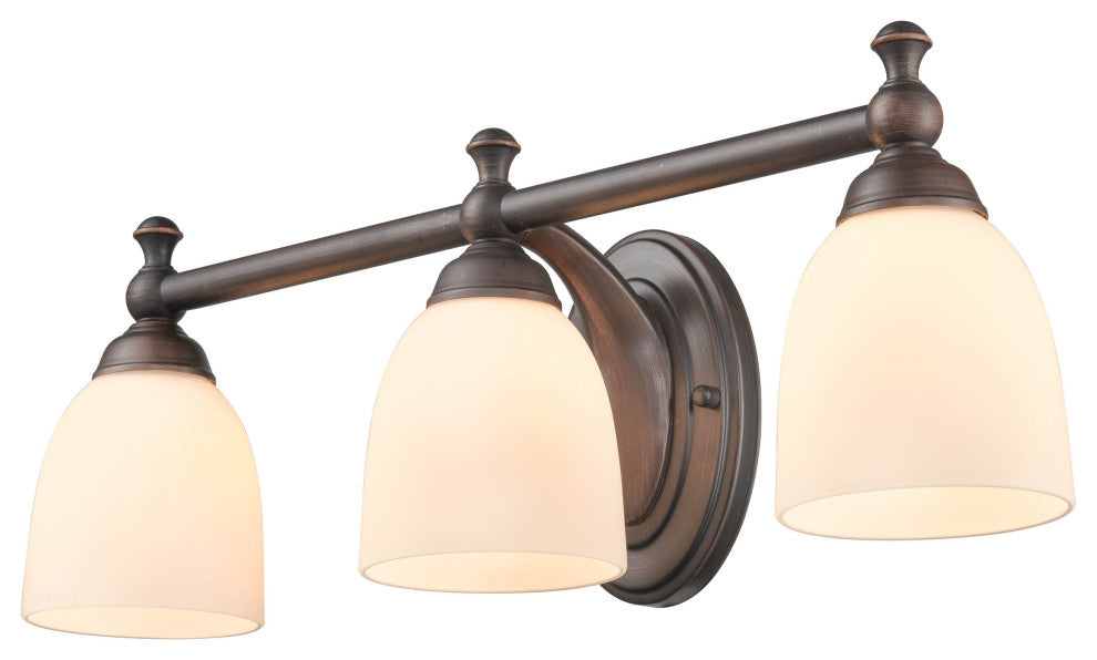 3 Light 21.5" Rubbed Bronze Vanity Light