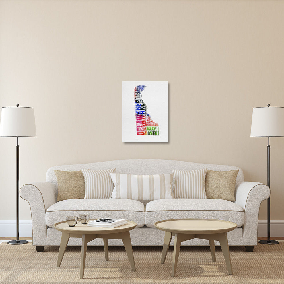 "Delaware Watercolor Word Cloud" Fine Art Print