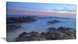 "Long Exposure At Sunset Over Rocks" Modern Beach Wall Art, 1 Panel, 60"x28"