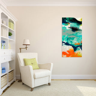 "Tidal Abstract 2" Abstract Wall Art on Tempered Glass Contemporary Artwork