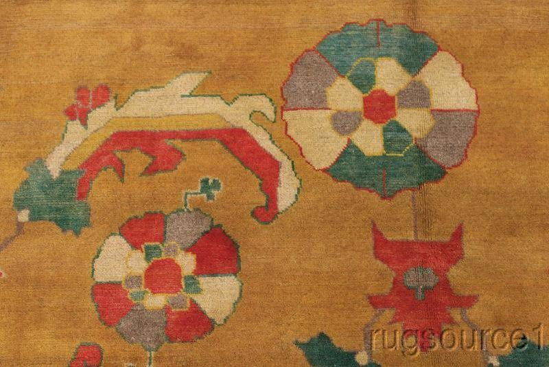 Heriz Geometric Handmade Persian Design Oriental Area Rug, Yellow, 17'9"x12'11"