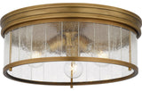 Quoizel Flush Mount 3-Light Flush Mount, Weathered Brass