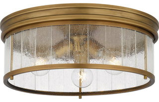Quoizel Flush Mount 3-Light Flush Mount, Weathered Brass
