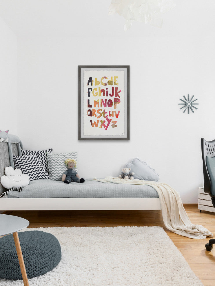 "Multi-color Alphabet" Framed Painting Print, 8"x12"