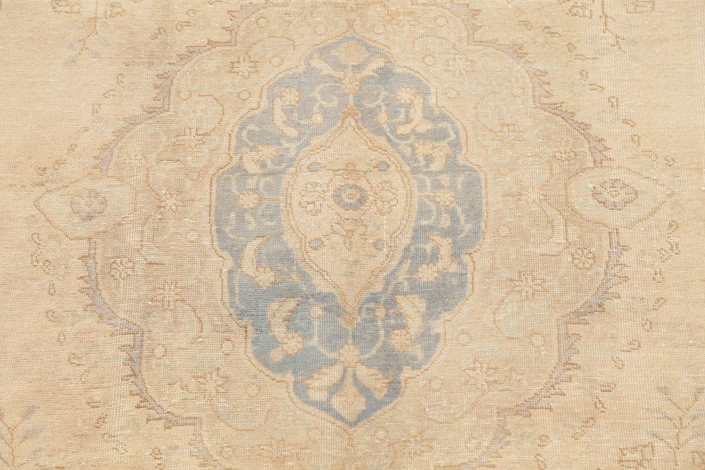 Consigned, Faded Vintage Traditional Persian Handmade Area Rug, Yellow, 6x8