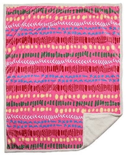 Large Extra Plush Sherpa Throw Blanket 68X54, X'S And O'S
