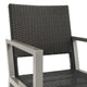 Milo Espresso 9 Piece Sunbrella Outdoor Patio Dining Set, Sunset Red