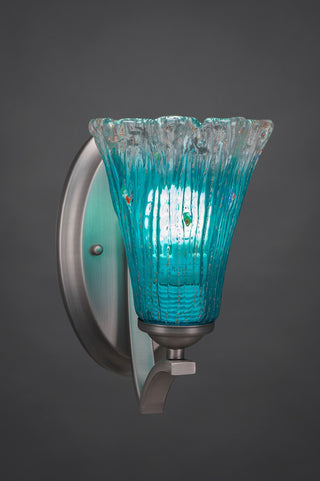 Zilo Wall Sconce, Graphite, 5.5" Teal Crystal Glass