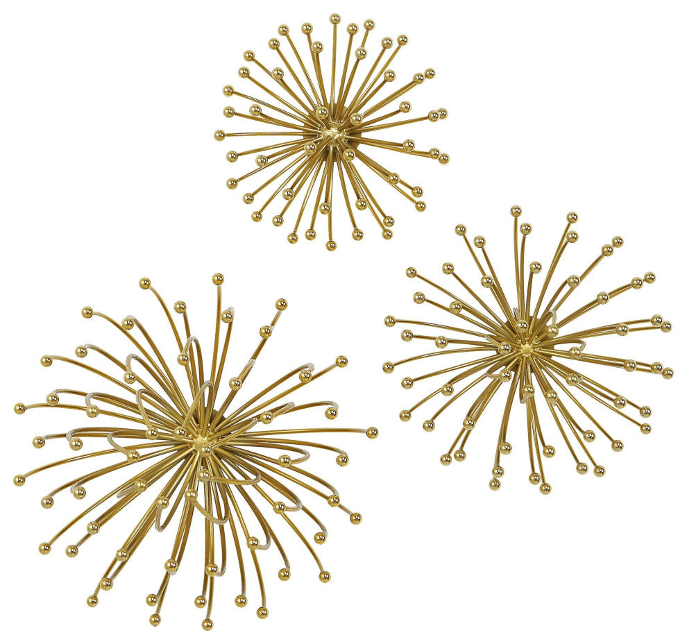 Uttermost Aga Gold Metal Wall Decor, Set of 3