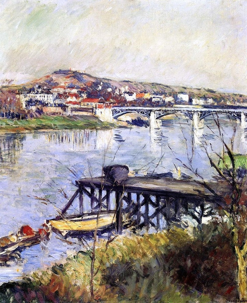 Gustave Caillebotte The Argenteuil Bridge, 20"x25" Wall Decal