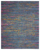 7' X 10' Blue And Orange Abstract Power Loom Area Rug