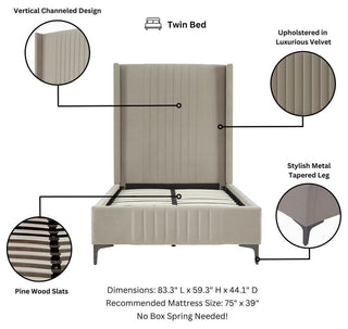 Manhattan Comfort Promenade Twin-Size Bed