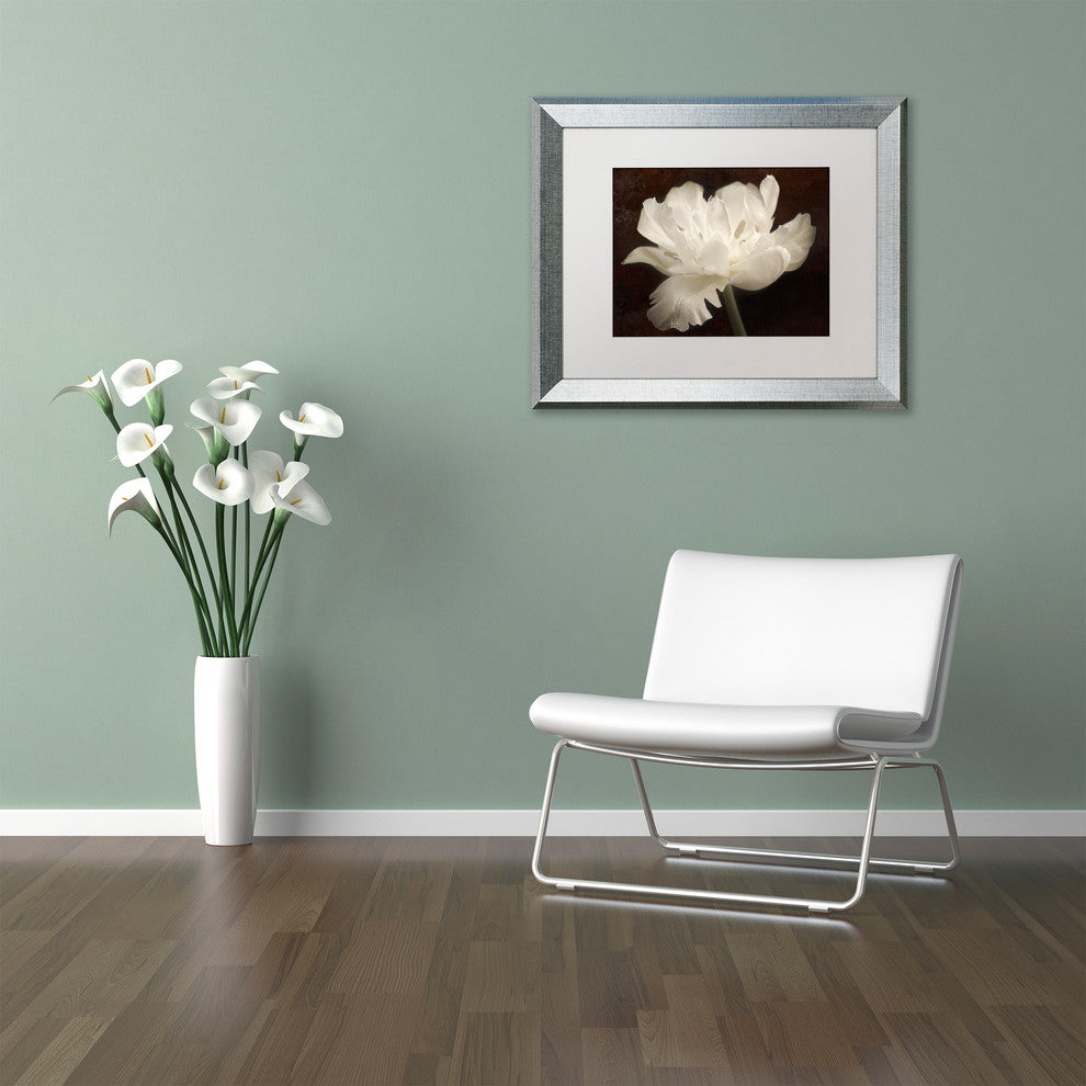 Cora Niele 'White Tulip II' Matted Framed Art