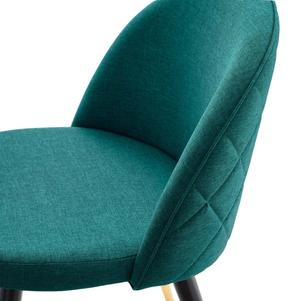 Side Dining Chair, Set of 2, Fabric, Teal Blue, Modern, Cafe Bistro Restaurant