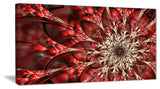 "Red Symmetrical Flowers Pattern" Canvas Print