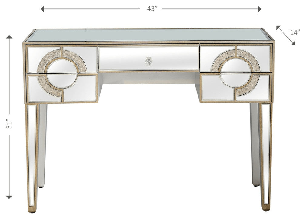 Antiqued Crystal Console Table