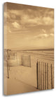 19" Sepia Toned Beach Scene Giclee Print on Gallery Wrap Canvas Wall Art