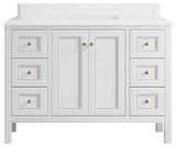 Nashville 48" Single Sink Bath Vanity, White 1.5" White Quartz