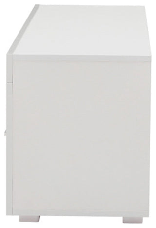 Modern TV table with LED light high glossy front tv console table with white