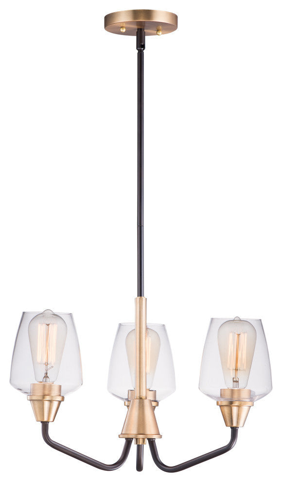Maxim Goblet Three Light Chandelier 26124CLBZAB