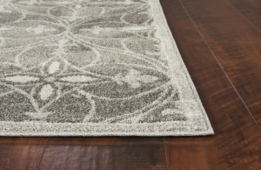 HomeRoots 7' x 10' UV treated Polypropylene Grey Area Rug