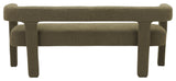Athena Boucle Fabric Upholstered Bench, Olive
