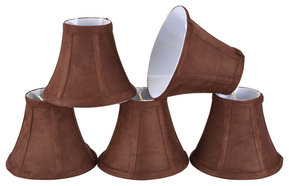 30038-5 Small Bell  Chandelier Clip On Lamp Shade Dark Brown 3"x6"x5"