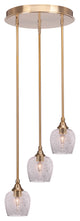 Empire 3-Light Cluster Pendalier, New Age Brass/Smoke Bubble