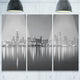 "Chicago Skyline at Night Black and White" Metal Wall Art, 3 Panels, 36"x28"