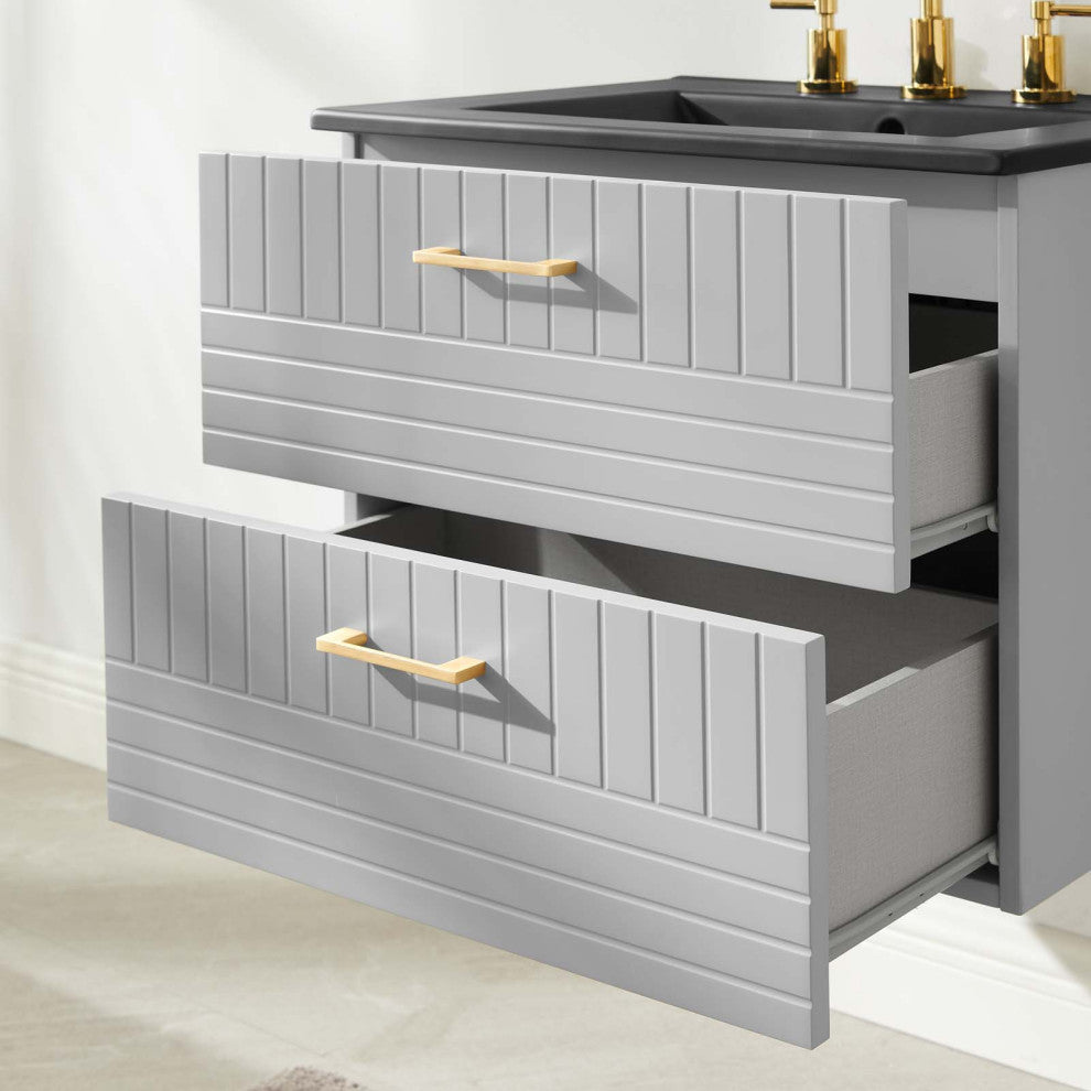Daybreak 24" Bathroom Vanity, Light Gray Black