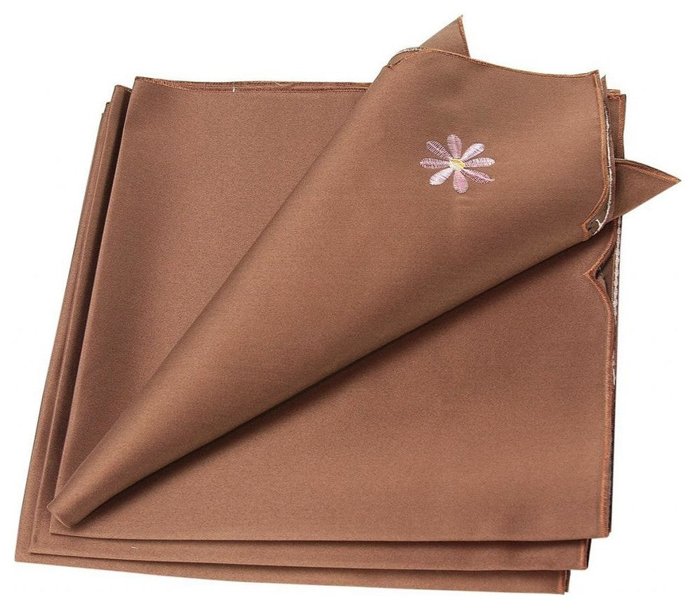 Daisy Splendor Set of 4 Napkins, 21"x21", Copper