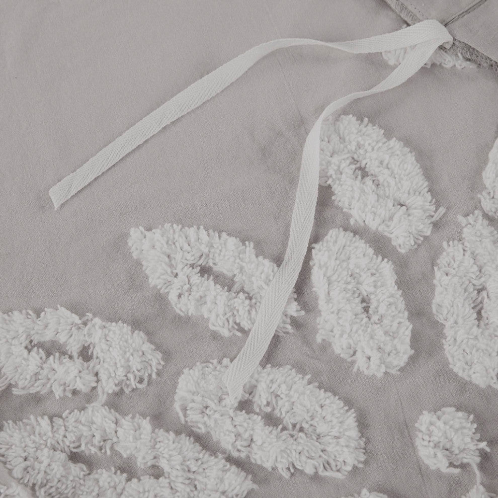 Madison Park Veronica 3 Piece Tufted Cotton Chenille Floral Duvet Cover Set