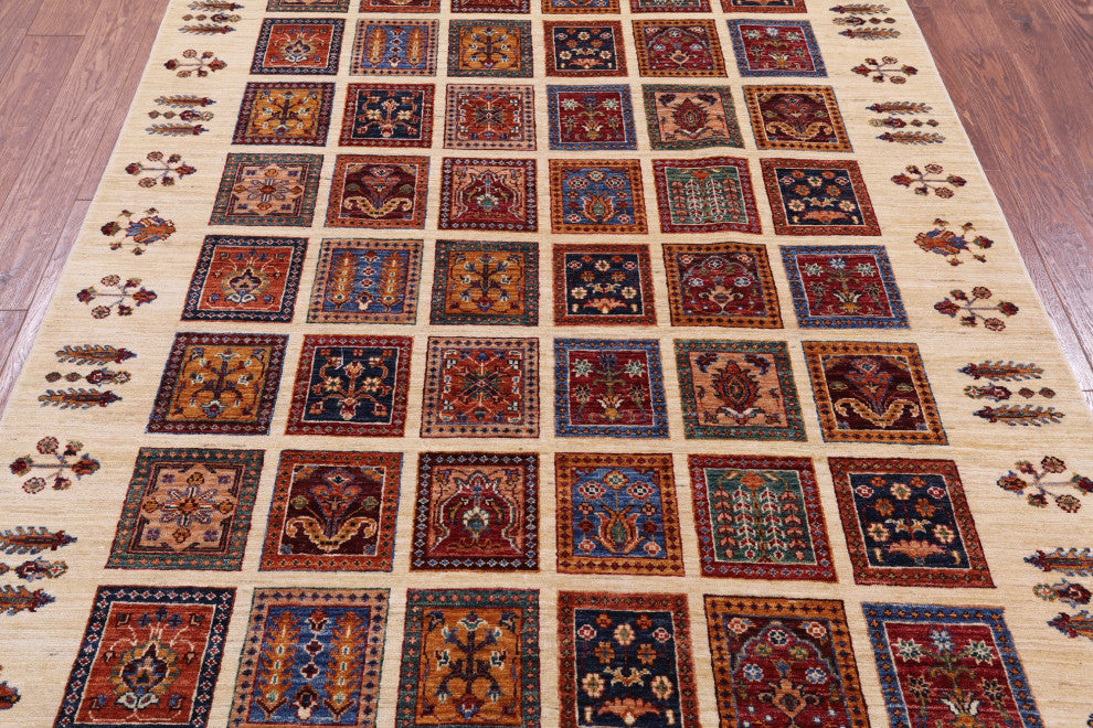 Persian Garden Design Handmade Wool Rug 5' 7" X 7' 10" - Q12295