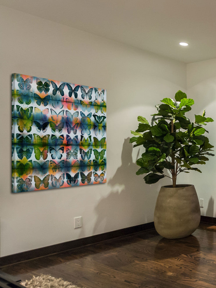 "Butterflies Squared" Fine Art Canvas Print, 48"x48"