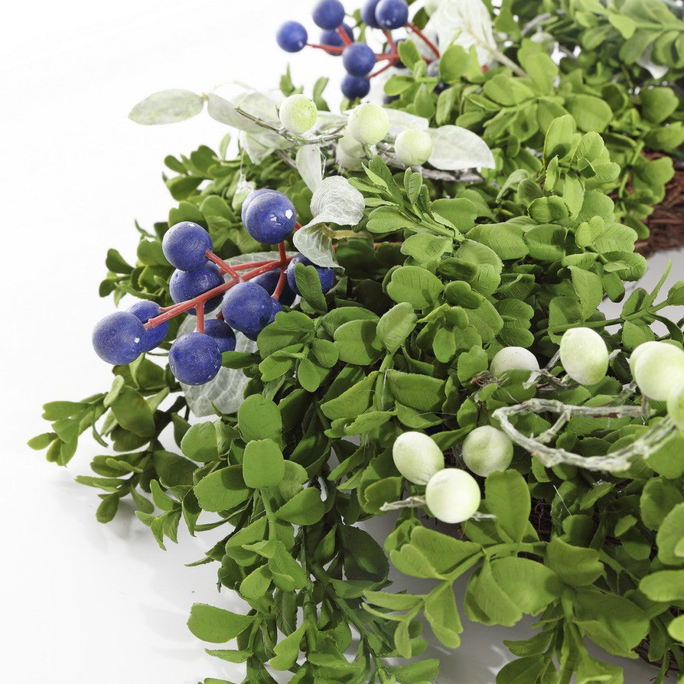 Safavieh Faux 24" Boxwood and Berry Wreath
